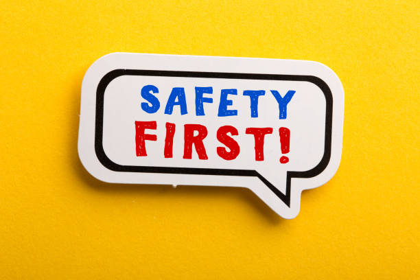 istock Safety First Concept Speech Bubble Isolated On Yellow 1134237717