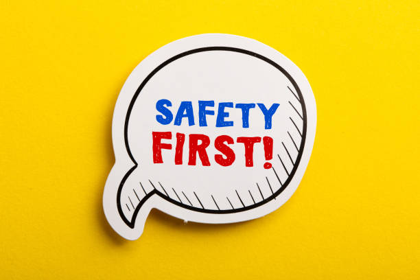 istock Safety First Concept Speech Bubble Isolated On Yellow 1134237736