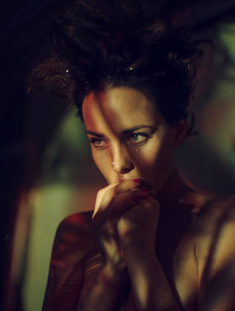istock Night female portrait 1134242704