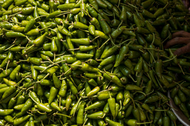 istock Fresh Green Chili Peppers 1134243586