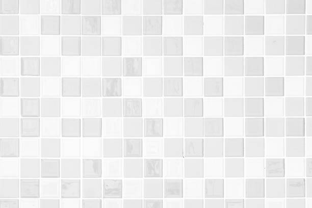 mur de mosaïque blanc propre pour pierre d'ardoise brique de fond - sol carrelé photos et images de collection
