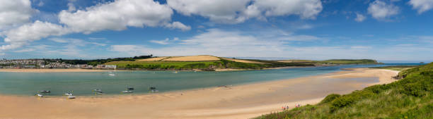 istock Panoramic View of the Camel Estuary and Padstow, from Rock in North Cornwall 1134247458