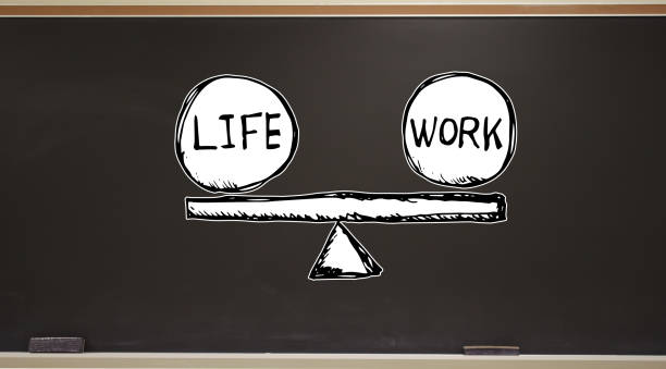istock Life and work balance on a blackboard 1134247986