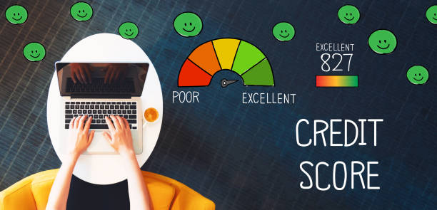 istock Excellent Credit Score with person using a laptop 1134248004