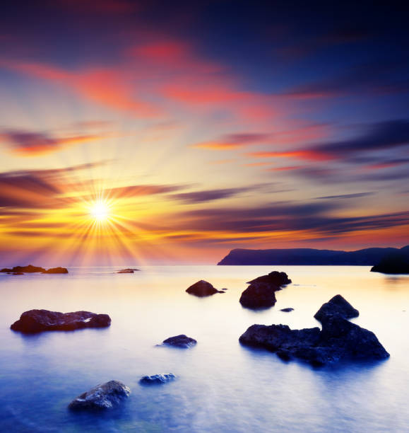 istock Beautiful summer sunset over the sea. 1134251369