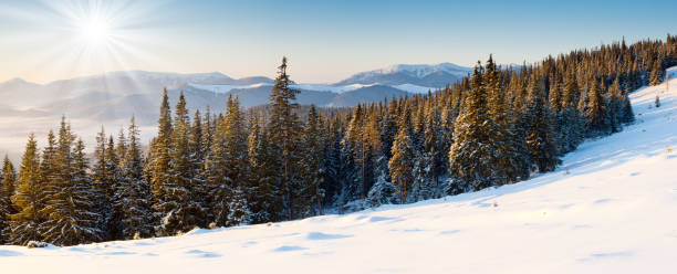 istock A frosty and sunny day is in mountains 1134251715