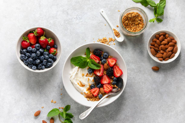 istock Yogurt with fresh berries and granola 1134253657