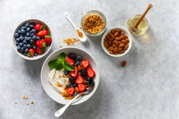 istock Yogurt with fresh berries and granola 1134253688