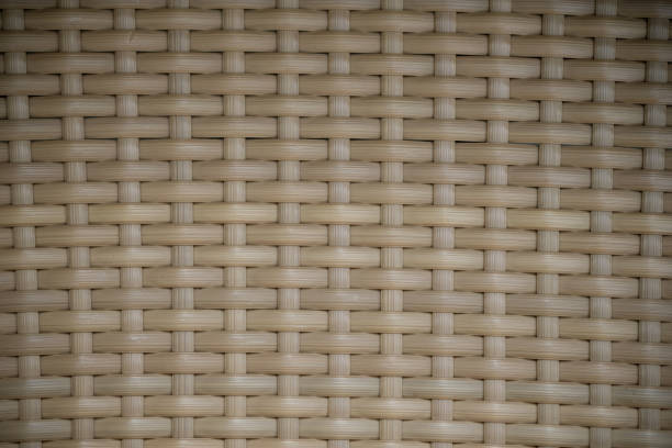 istock Closeup surface wood pattern wood weave chair textured background 1134255113