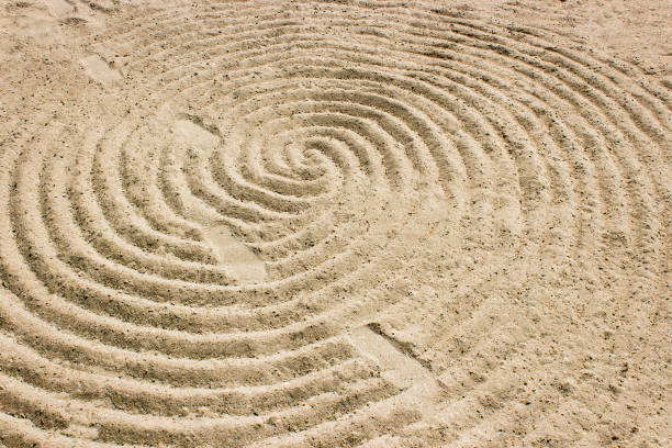 istock The drawing of sand is a beautiful pattern. 1134255761