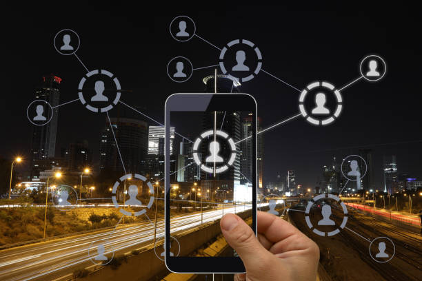 istock Social media marketing network communication mobile phone app 1134257769