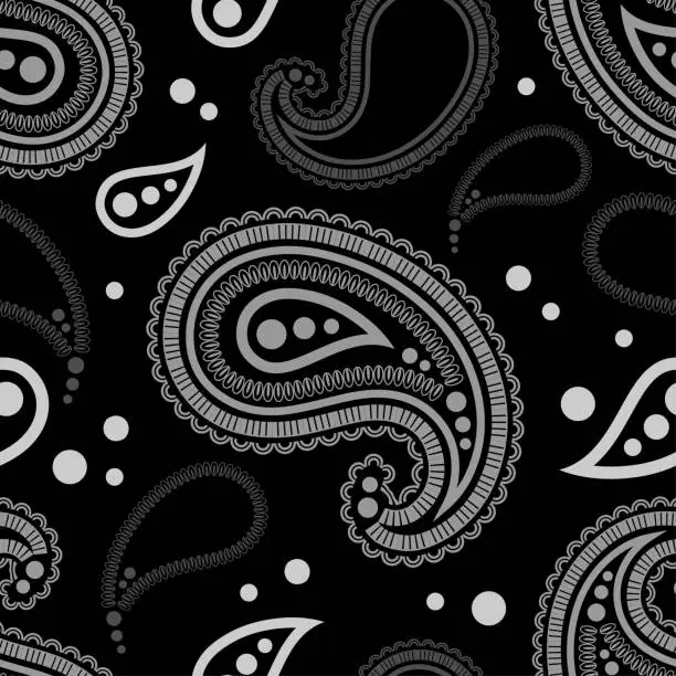 Vector illustration of Paisley ornament. Buta. Ethnic boho seamless pattern. Folk motif.