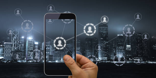 istock Social media marketing network communication mobile phone app 1134257904