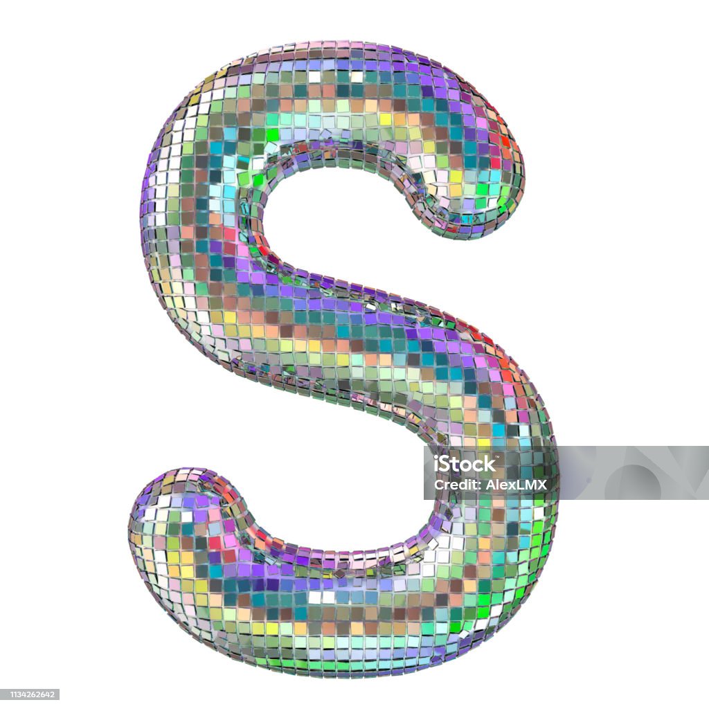 Disco Font Letter S From Glitter Mirror Facets 3d Rendering Isolated On  White Background Stock Photo - Download Image Now - iStock