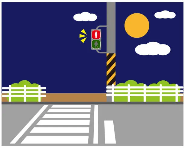 Vector illustration of traffic light icon.crosswalk vector icon.