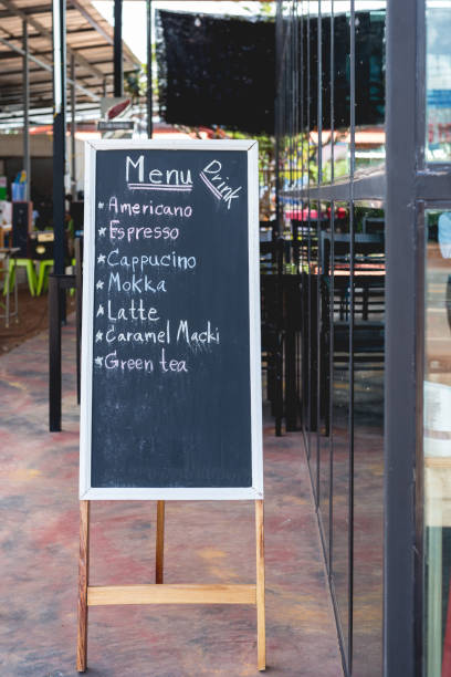 istock Hand drawing coffee price on blackboard 1134266431