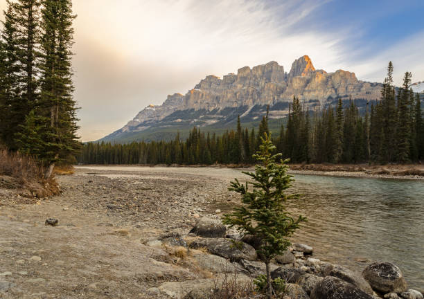 istock Castle Mountains and Bow River at Banff National Park in Alberta Canada 1134267075
