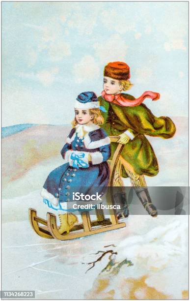 Antique Color Illustration From German Children Fable Book Stock Illustration - Download Image Now