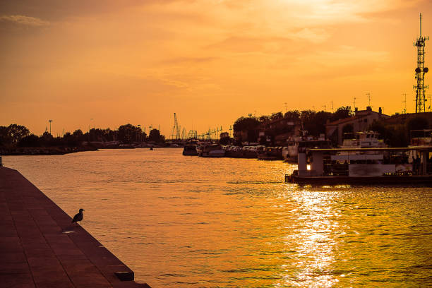 istock Sunset in Lido port.Italy 1134269349