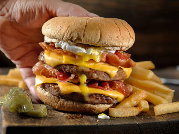 istock The Brunch Burger - Bacon, Cheese and a Poached Egg 1134276790