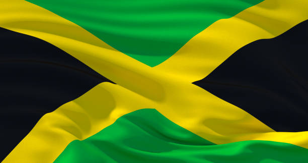 istock Jamaica flag patriotic background, 3d illustration 1134277684