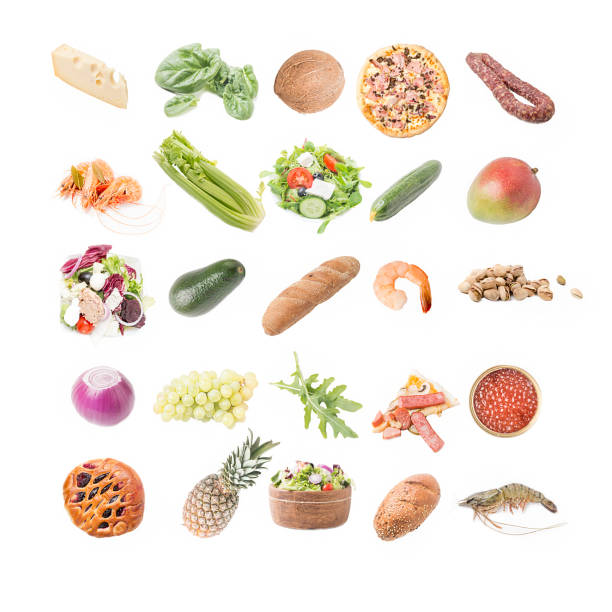 Group of products on a white background.