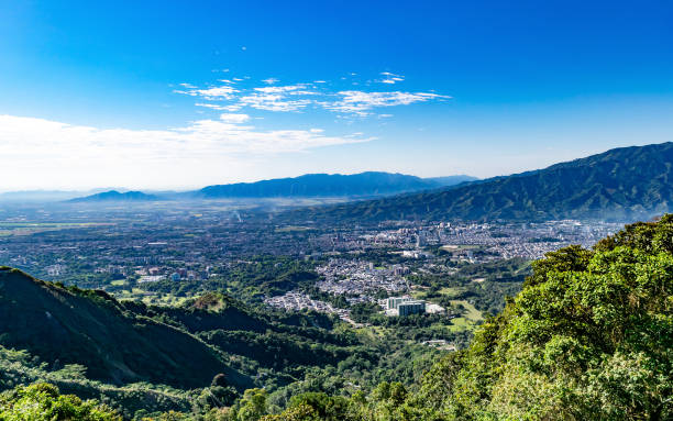 High view from the mountains of the city of Ibague B High view from the mountains of the city of Ibague Tolima in Colombia. tolima stock pictures, royalty-free photos & images