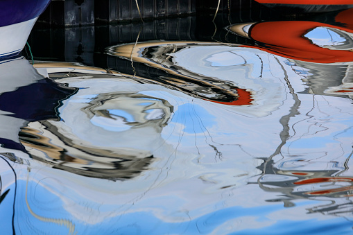 Abstract reflections on water with ripples