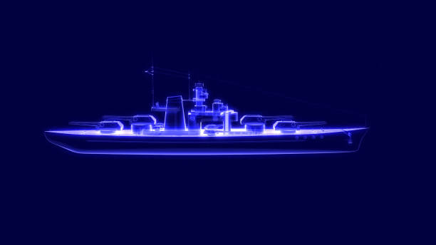 Battleship miniature game for decoration hand crafted