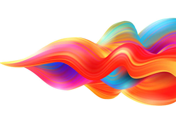 Background with colored wave EPS10. File don't contain any transparency. rainbow swirls stock illustrations