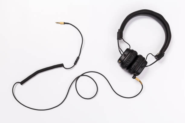 istock top view of headphones on white 1134294020