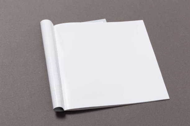 istock Mock-up magazine or catalog on gray background.Blank page or notepad for mockups or simulations. 1134294026