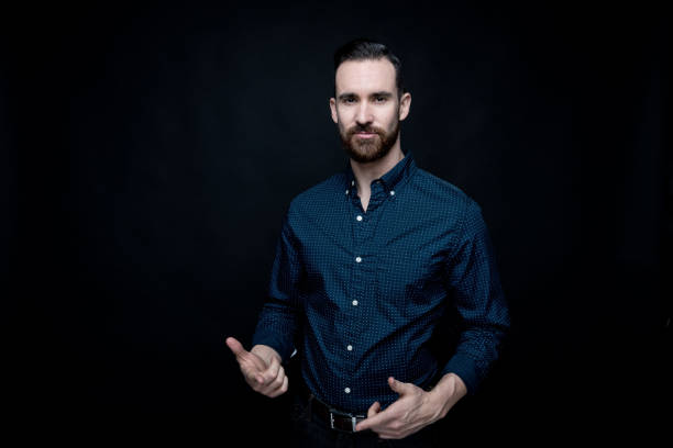 istock Handsome man wearing a blue shirt 1134295262
