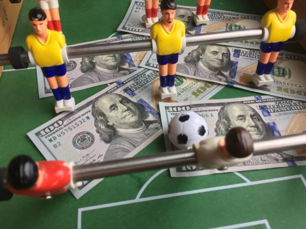istock Foosball table soccer game and 1134296019
