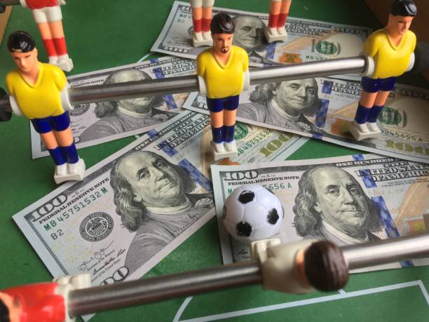 istock Foosball table soccer game and 1134296023
