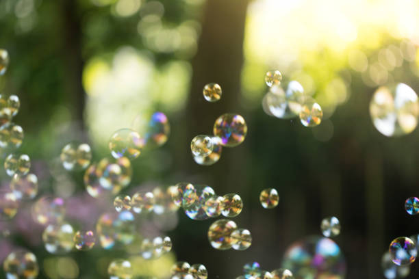 istock Soap bubbles floating in the air, summer time 1134301319