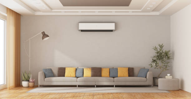 istock Modern living room with sofa and air conditioner 1134301437