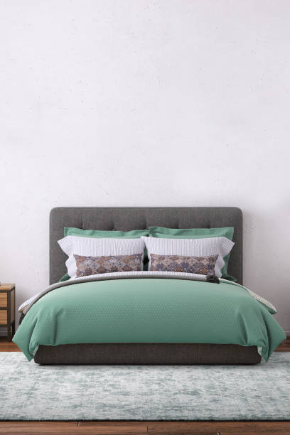 istock Modern bedroom interior with blank wall for copy space 1134302626