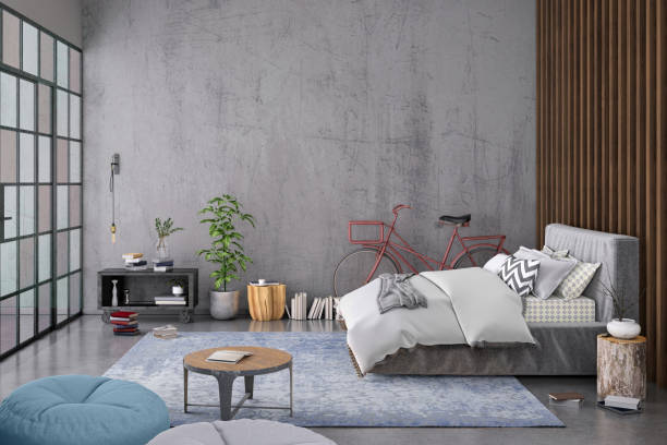 istock Modern bedroom interior with blank wall for copy space 1134302718