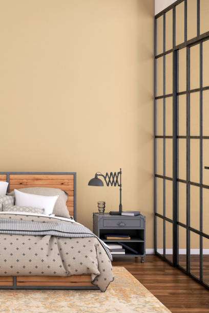 istock Modern bedroom interior with blank wall for copy space 1134302735