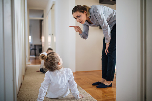 Angry Mother And Her Children Stock Photo - Download Image Now - Anger, Displeased, Mother - iStock