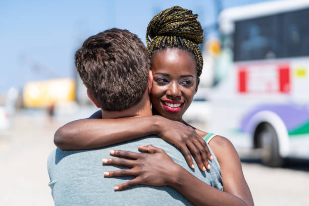 istock Man welcomes his girlfriend on pier 1134308599
