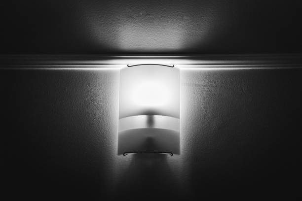 Modern electric lamp in black and white colors.