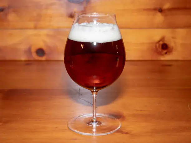 Photo of Amber Ale or Beer in a Tulip Shaped Glass