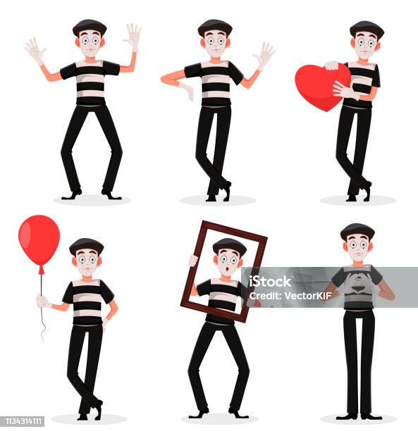 April Fools Day Mime Cartoon Character Stock Illustration - Download Image Now - Mime Artist, French Culture, Characters