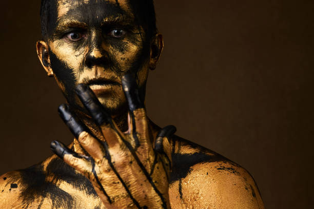 istock Make-up and halloween theme. Coal and Gold Miner 1134318995
