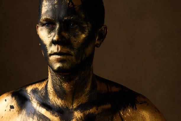 istock Make-up and halloween theme. Coal and Gold Miner 1134319010