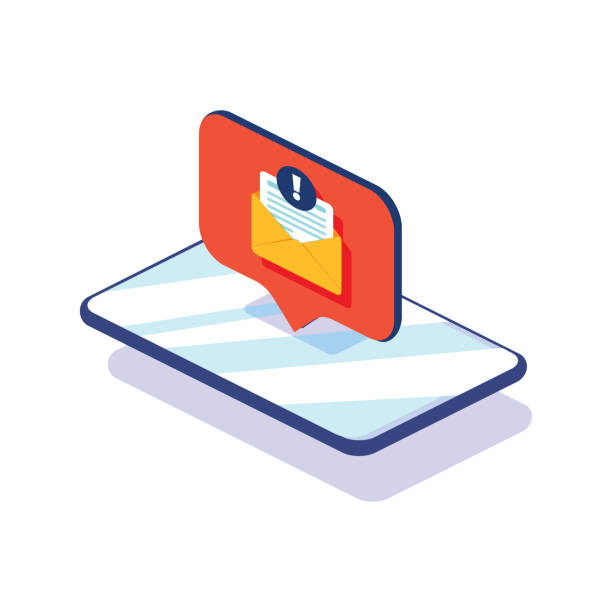 New message on the smartphone screen. Vector illustration. New Chat messages notification on phone flat design messages New message on the smartphone screen. Vector illustration. New Chat messages notification on phone flat design messages bubbles screen, person chatting mobile. Online alert notification unread messages illustrations stock illustrations