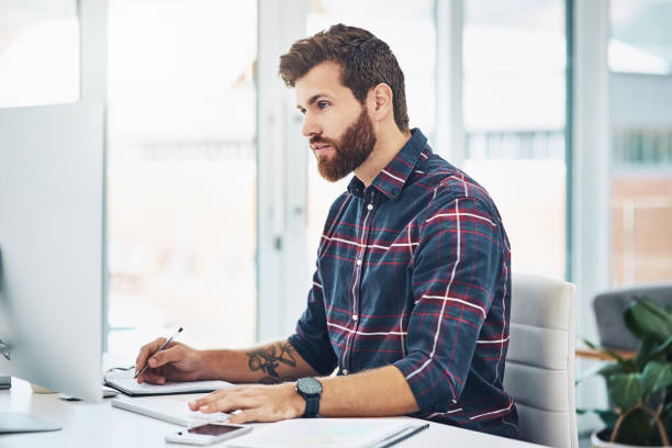 istock Focused on getting all his designs done to perfection 1134321392