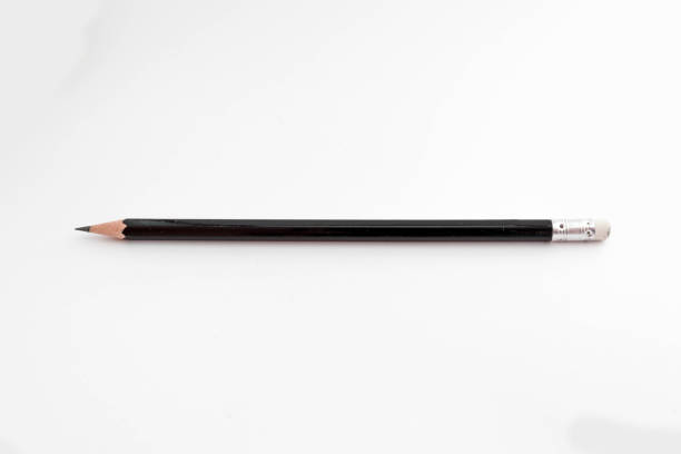 Black Pencil Black pencil on white background escribir stock pictures, royalty-free photos & images